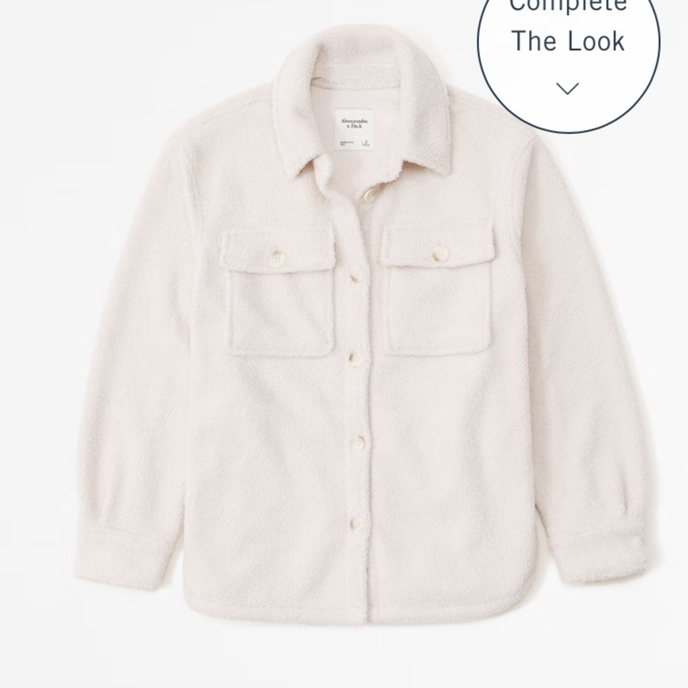 Abercrombie Women’s Sherpa Jacket NWT Medium Cream
